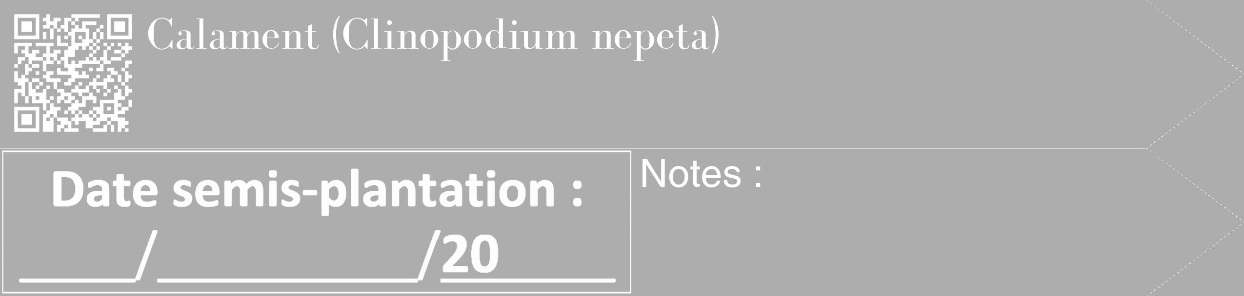 Étiquette de : Clinopodium nepeta - format c - style blanche22_simple_simplebod avec qrcode et comestibilité