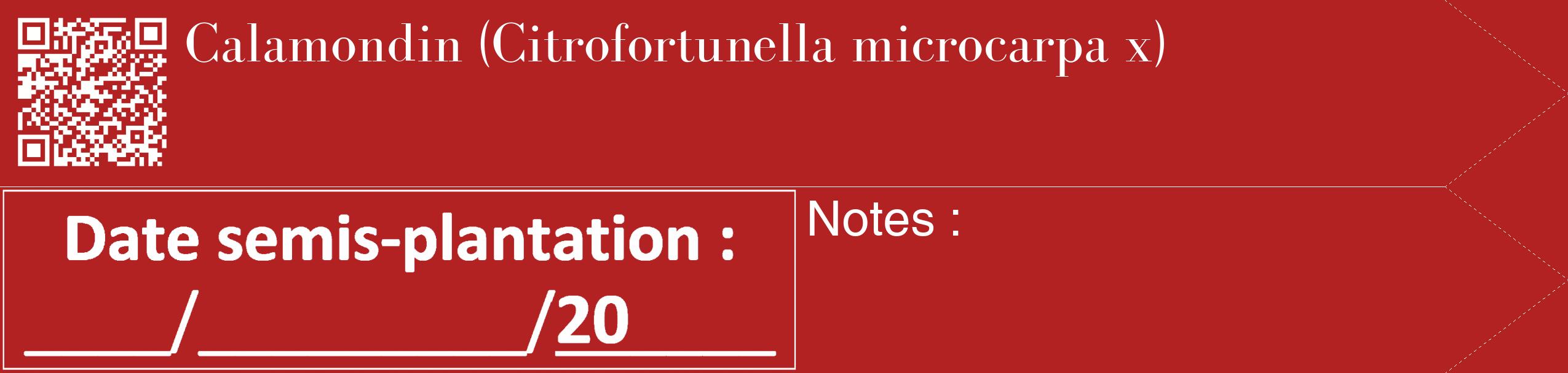 Étiquette de : Citrofortunella microcarpa x - format c - style blanche28_simple_simplebod avec qrcode et comestibilité