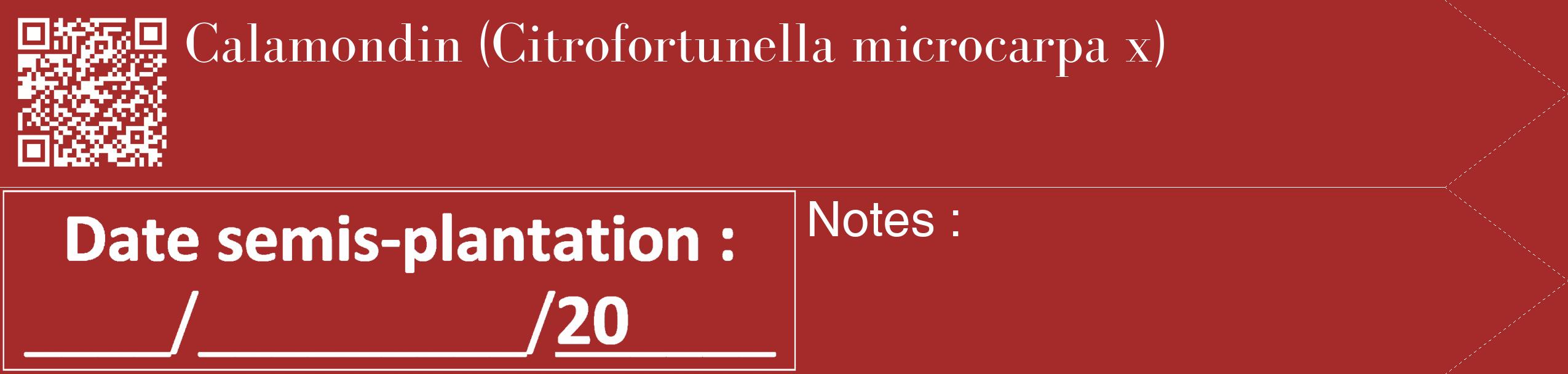 Étiquette de : Citrofortunella microcarpa x - format c - style blanche33_simple_simplebod avec qrcode et comestibilité