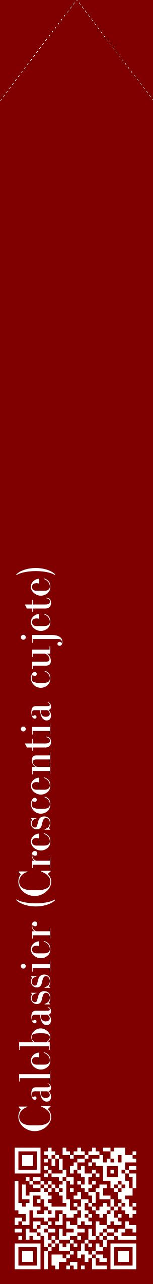 Étiquette de : Crescentia cujete - format c - style blanche29_simplebod avec qrcode et comestibilité
