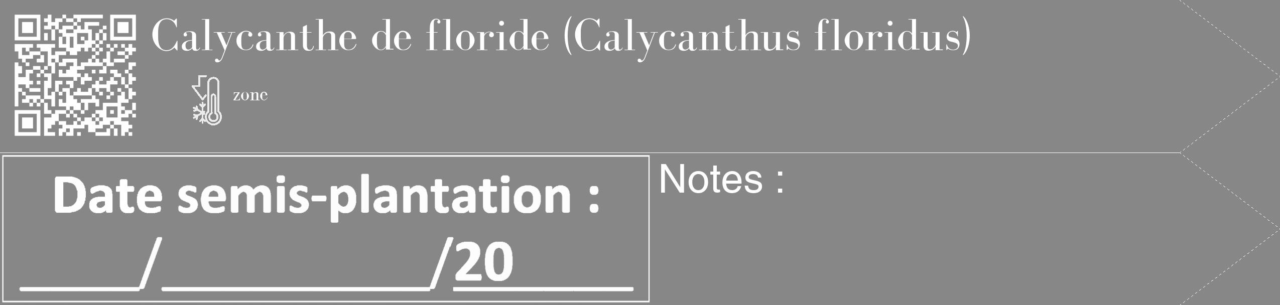 Étiquette de : Calycanthus floridus - format c - style blanche12_simple_simplebod avec qrcode et comestibilité