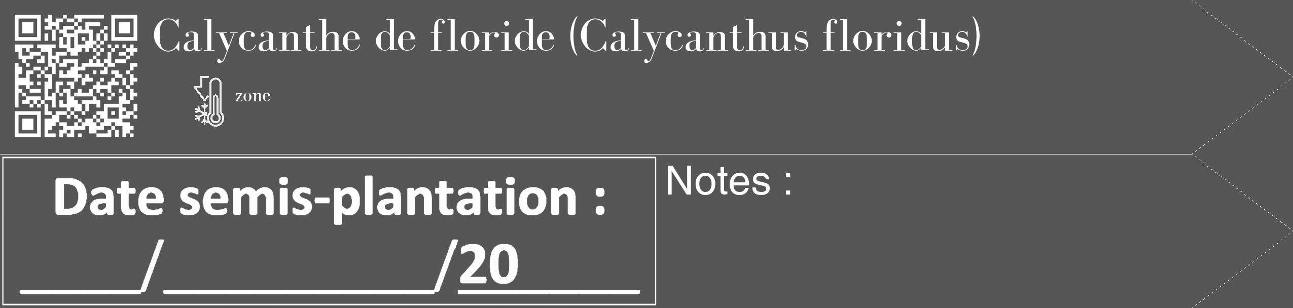 Étiquette de : Calycanthus floridus - format c - style blanche45_simple_simplebod avec qrcode et comestibilité