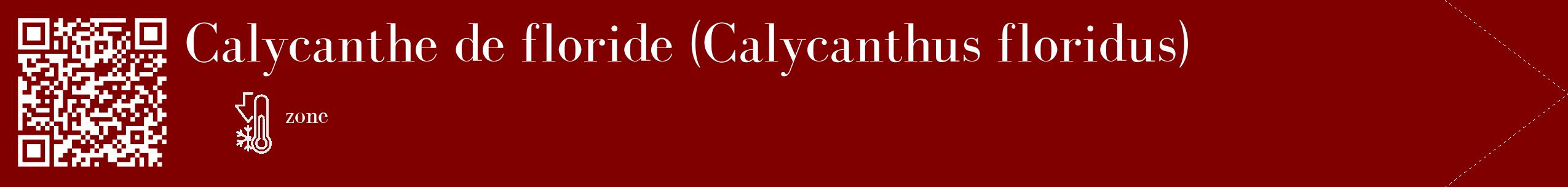 Étiquette de : Calycanthus floridus - format c - style blanche29_simple_simplebod avec qrcode et comestibilité