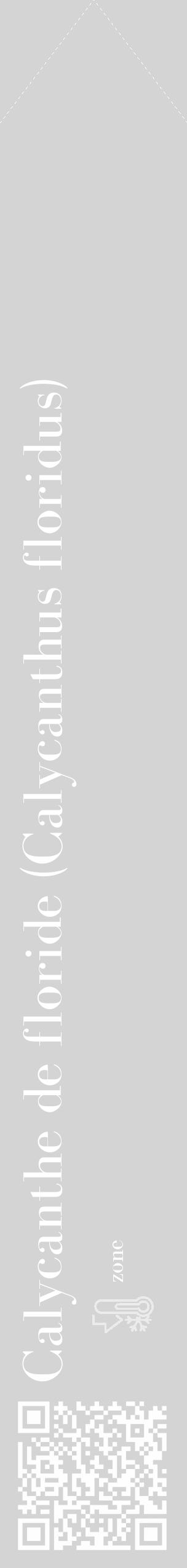 Étiquette de : Calycanthus floridus - format c - style blanche40_simple_simplebod avec qrcode et comestibilité - position verticale