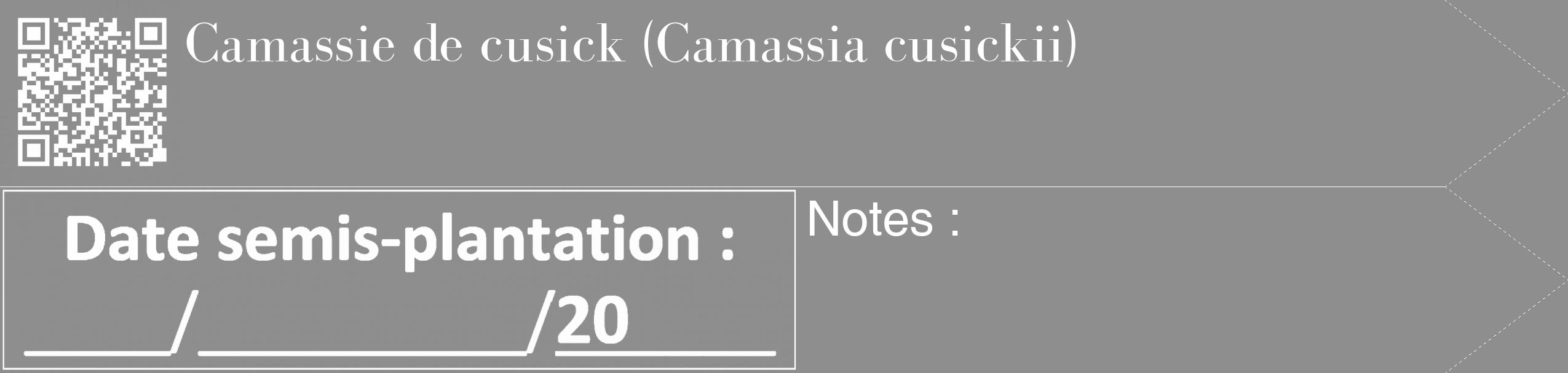 Étiquette de : Camassia cusickii - format c - style blanche25_simple_simplebod avec qrcode et comestibilité