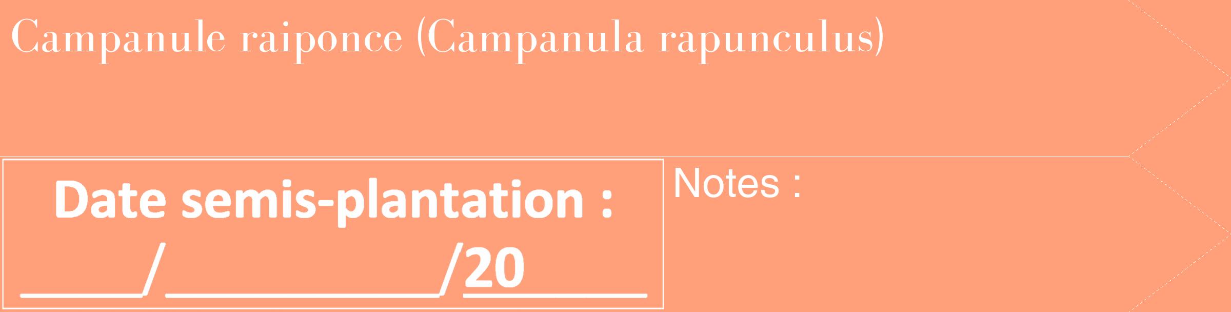 Étiquette de : Campanula rapunculus - format c - style blanche39_simple_simplebod avec comestibilité