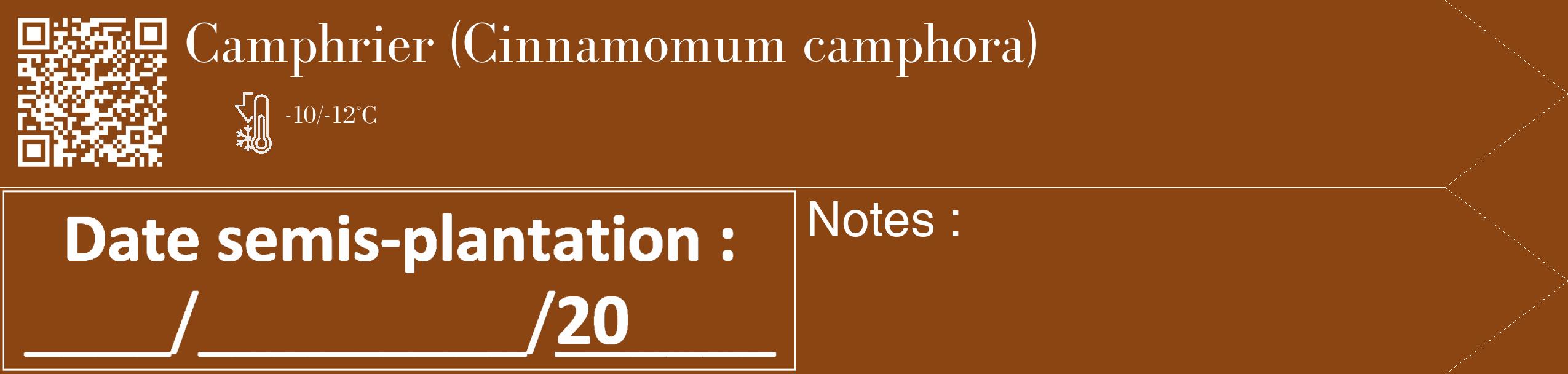 Étiquette de : Cinnamomum camphora - format c - style blanche30_simple_simplebod avec qrcode et comestibilité