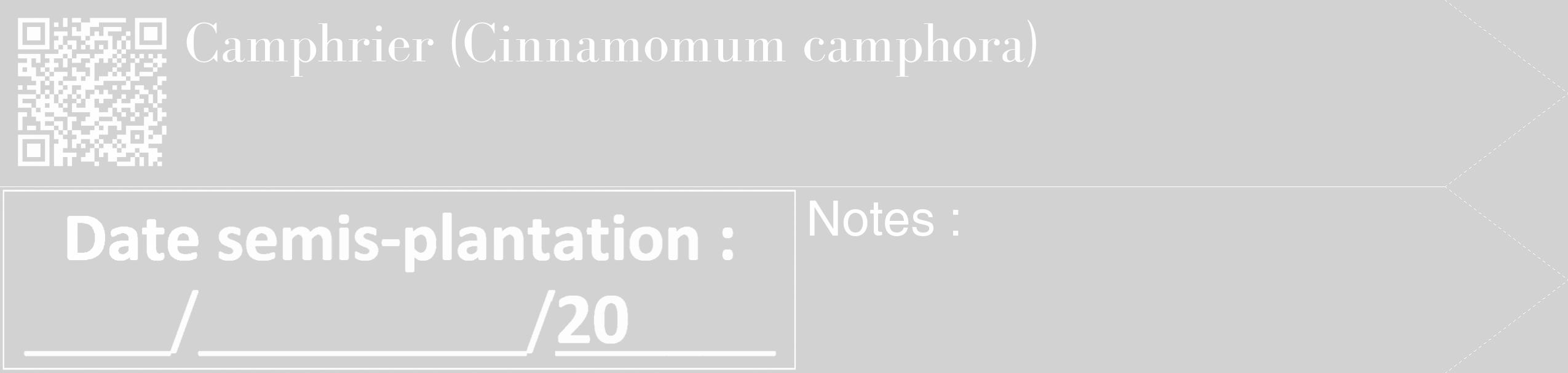 Étiquette de : Cinnamomum camphora - format c - style blanche14_simple_simplebod avec qrcode et comestibilité