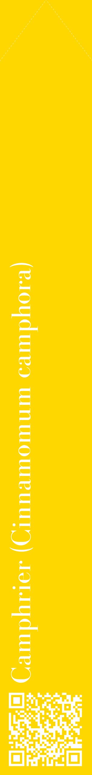 Étiquette de : Cinnamomum camphora - format c - style blanche21_simplebod avec qrcode et comestibilité