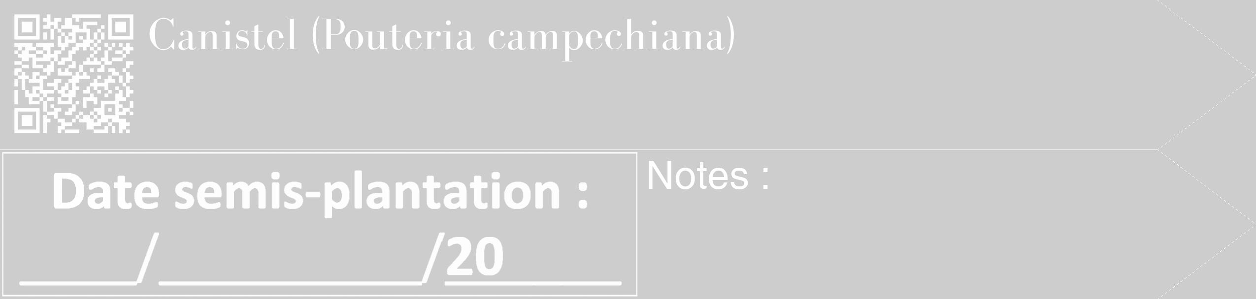Étiquette de : Pouteria campechiana - format c - style blanche41_simple_simplebod avec qrcode et comestibilité