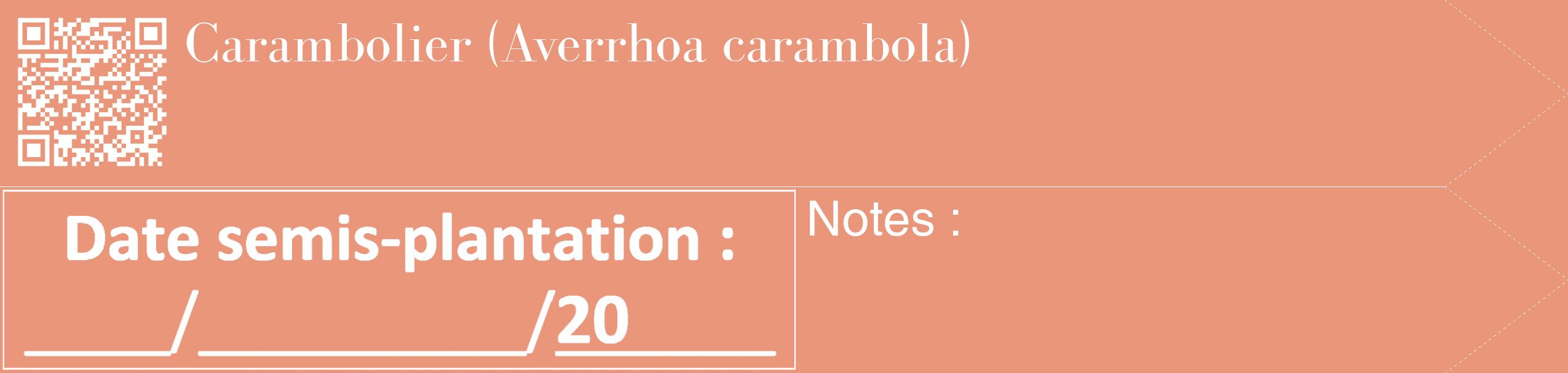 Étiquette de : Averrhoa carambola - format c - style blanche37_simple_simplebod avec qrcode et comestibilité