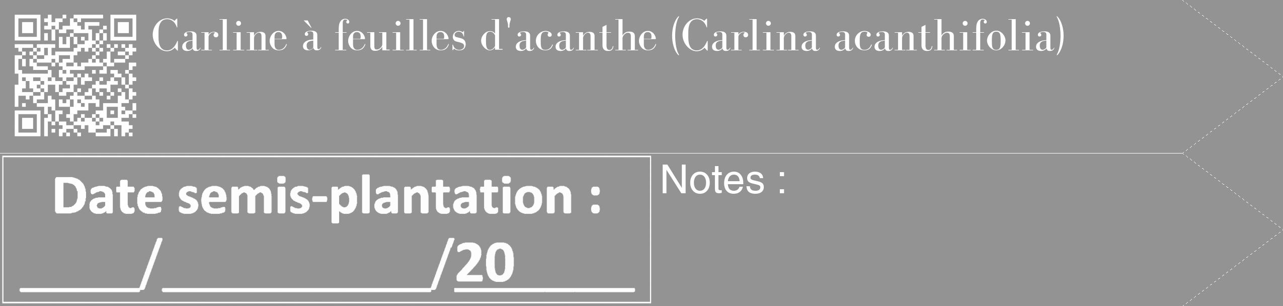 Étiquette de : Carlina acanthifolia - format c - style blanche44_simple_simplebod avec qrcode et comestibilité