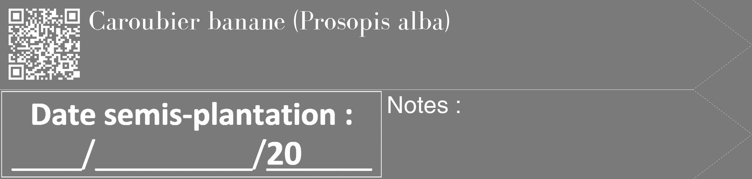 Étiquette de : Prosopis alba - format c - style blanche3_simple_simplebod avec qrcode et comestibilité