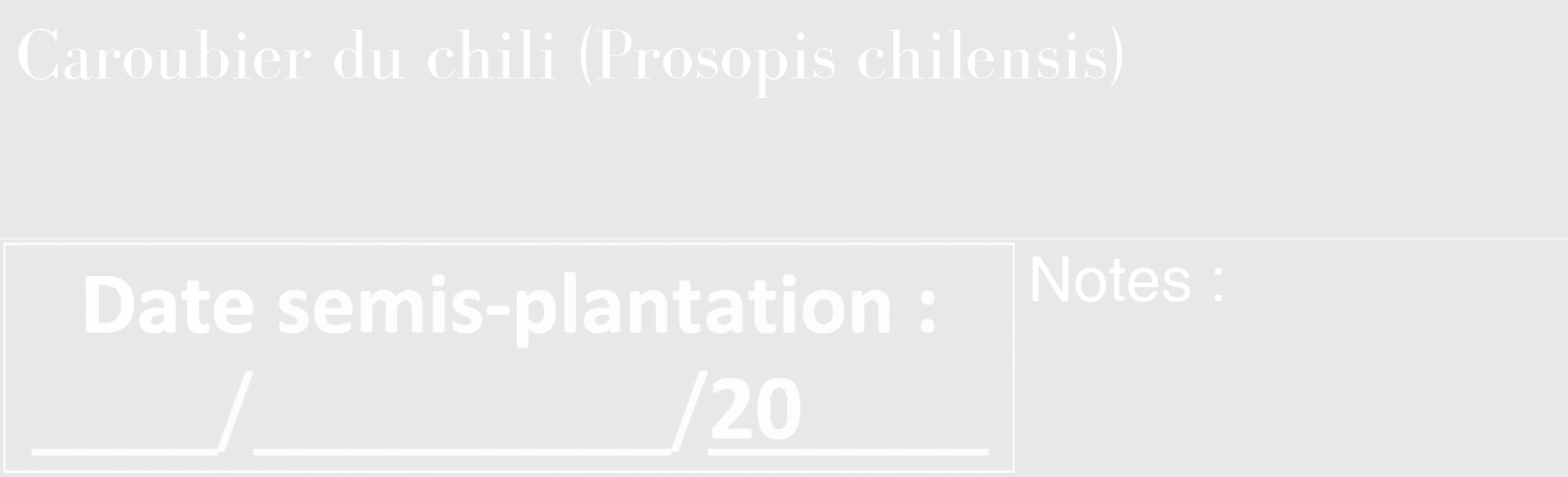Étiquette de : Prosopis chilensis - format c - style blanche55_basique_basiquebod avec comestibilité