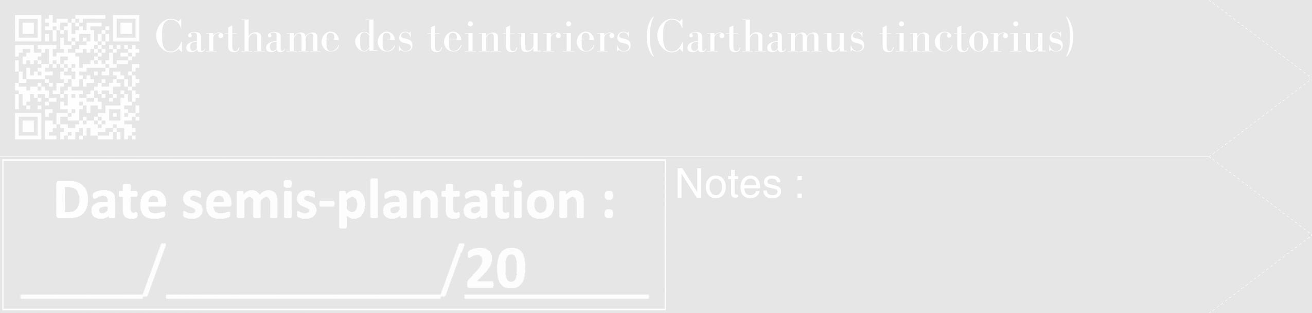 Étiquette de : Carthamus tinctorius - format c - style blanche18_simple_simplebod avec qrcode et comestibilité