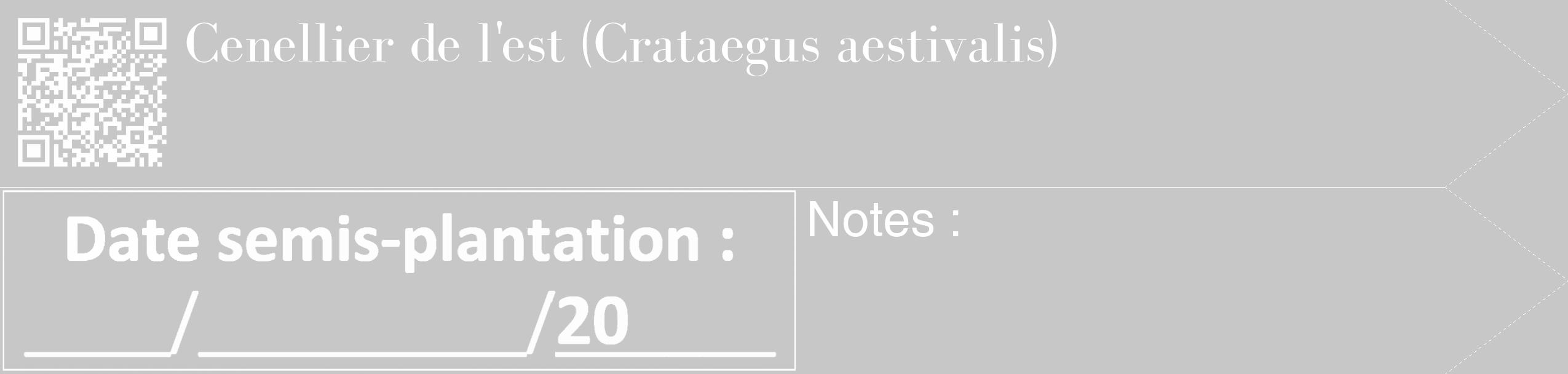 Étiquette de : Crataegus aestivalis - format c - style blanche15_simple_simplebod avec qrcode et comestibilité
