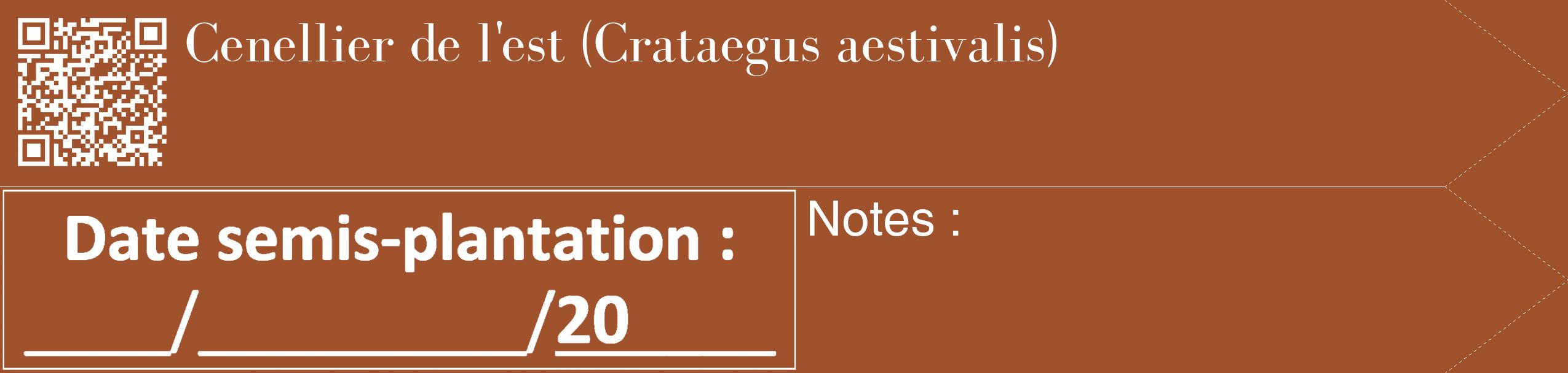 Étiquette de : Crataegus aestivalis - format c - style blanche32_simple_simplebod avec qrcode et comestibilité