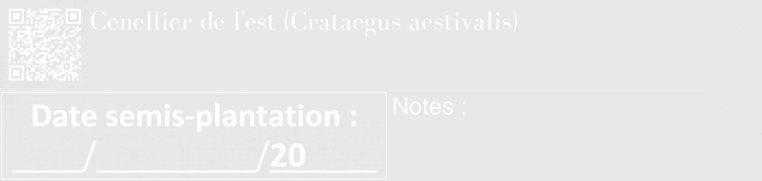 Étiquette de : Crataegus aestivalis - format c - style blanche55_simple_simplebod avec qrcode et comestibilité