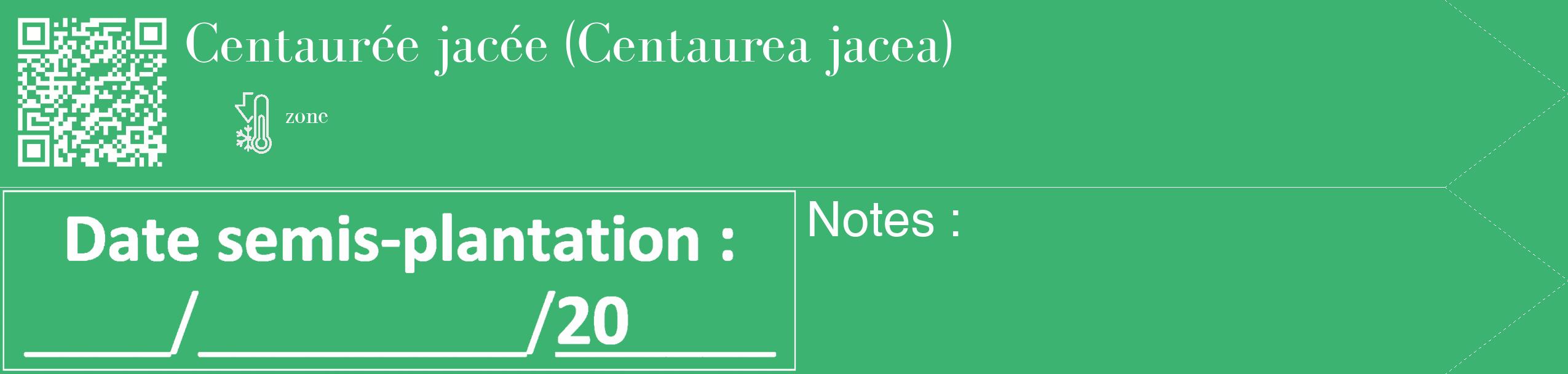 Étiquette de : Centaurea jacea - format c - style blanche12_simple_simplebod avec qrcode et comestibilité