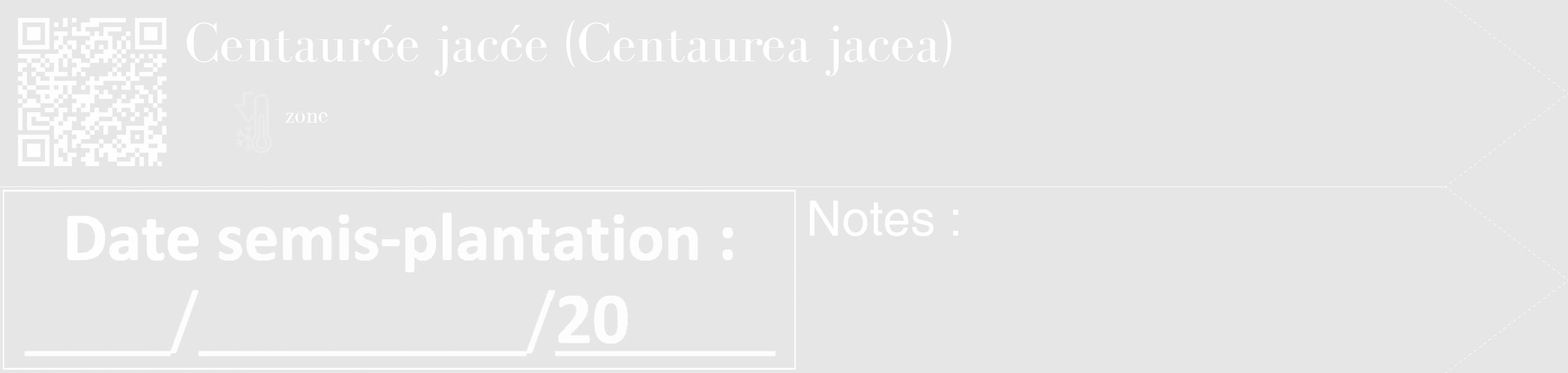 Étiquette de : Centaurea jacea - format c - style blanche18_simple_simplebod avec qrcode et comestibilité