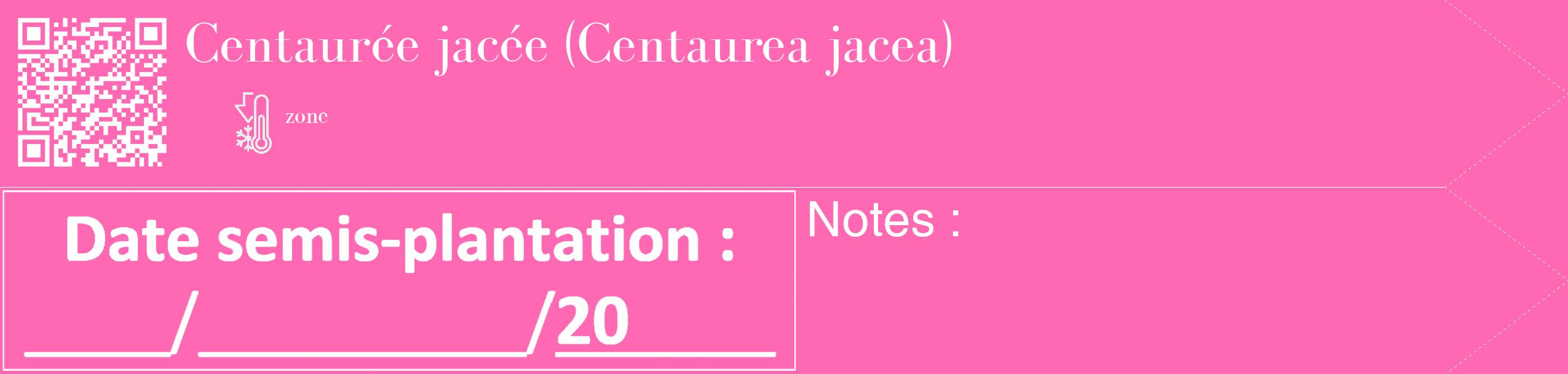 Étiquette de : Centaurea jacea - format c - style blanche42_simple_simplebod avec qrcode et comestibilité