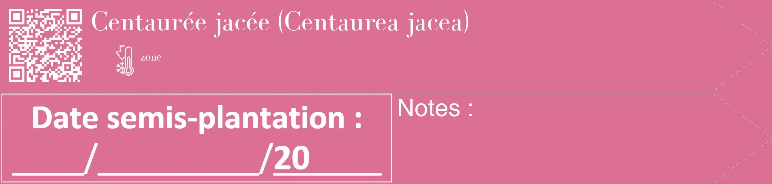Étiquette de : Centaurea jacea - format c - style blanche44_simple_simplebod avec qrcode et comestibilité