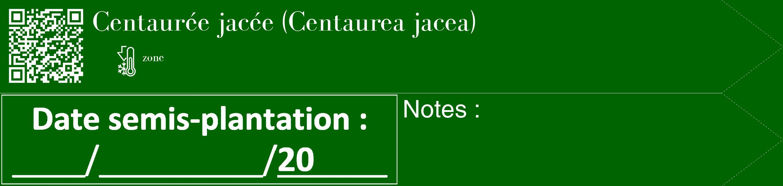 Étiquette de : Centaurea jacea - format c - style blanche8_simple_simplebod avec qrcode et comestibilité