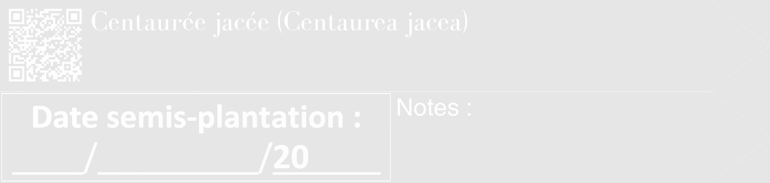 Étiquette de : Centaurea jacea - format c - style blanche18_simple_simplebod avec qrcode et comestibilité