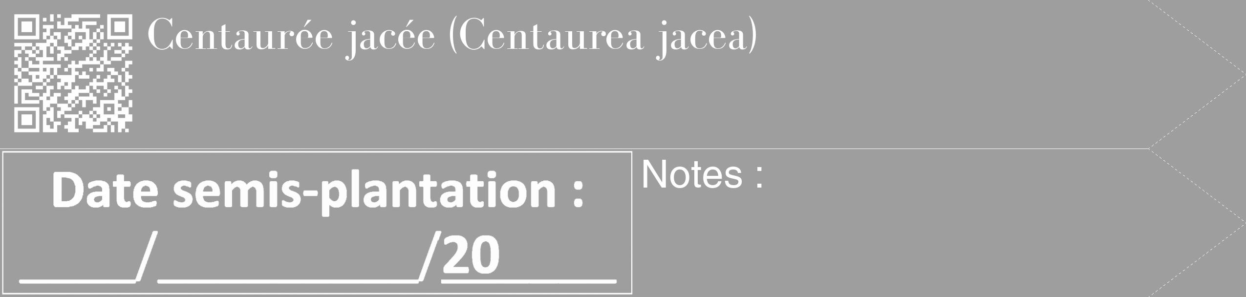 Étiquette de : Centaurea jacea - format c - style blanche42_simple_simplebod avec qrcode et comestibilité
