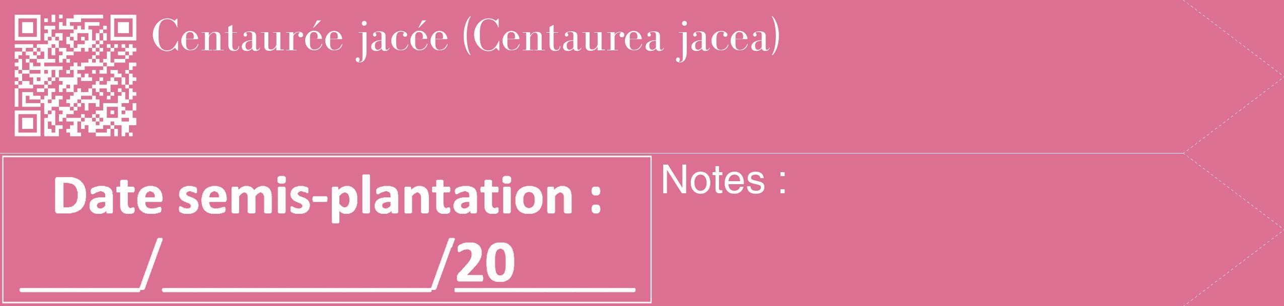 Étiquette de : Centaurea jacea - format c - style blanche44_simple_simplebod avec qrcode et comestibilité
