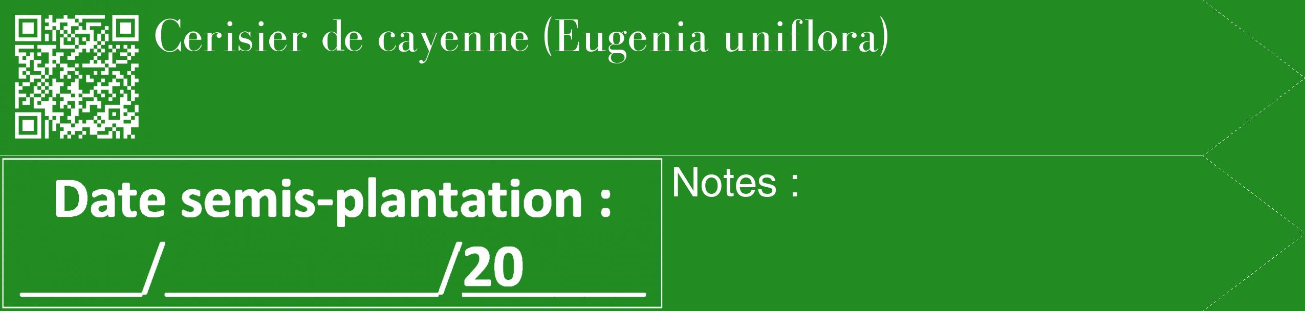 Étiquette de : Eugenia uniflora - format c - style blanche10_simple_simplebod avec qrcode et comestibilité