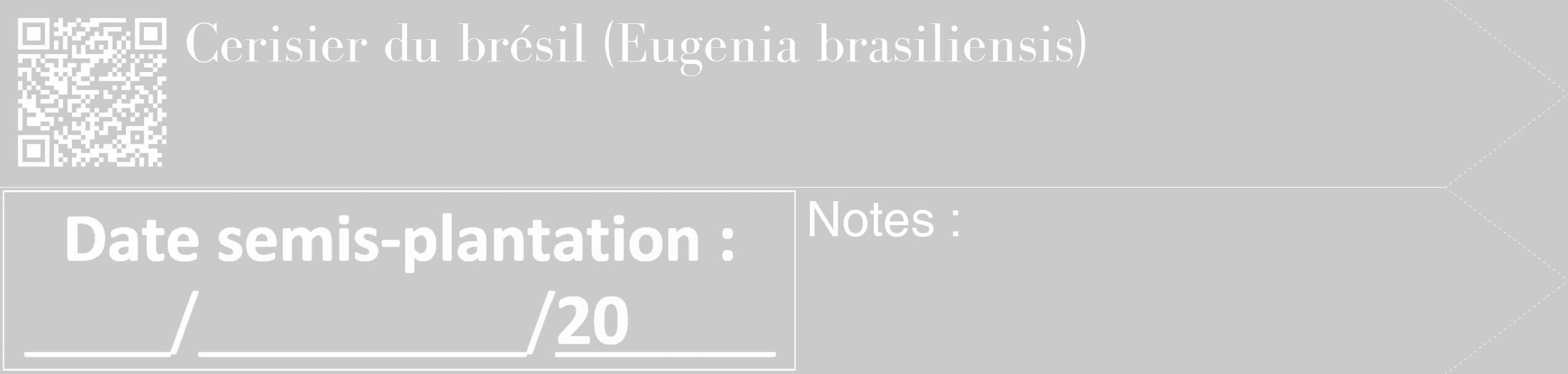 Étiquette de : Eugenia brasiliensis - format c - style blanche21_simple_simplebod avec qrcode et comestibilité