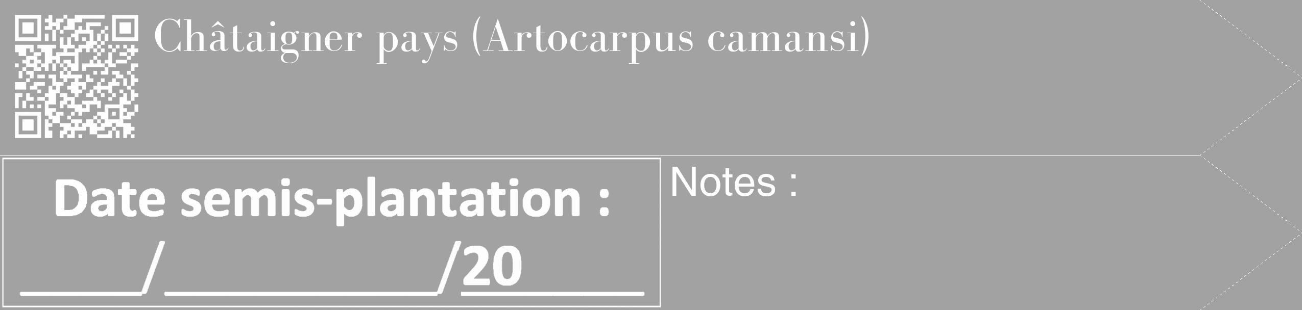 Étiquette de : Artocarpus camansi - format c - style blanche38_simple_simplebod avec qrcode et comestibilité