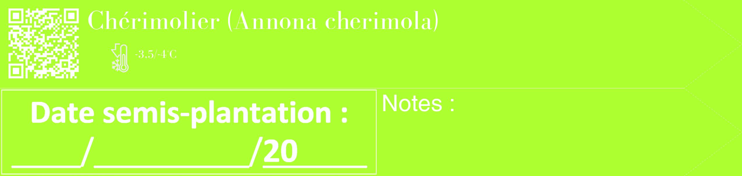 Étiquette de : Annona cherimola - format c - style blanche17_simple_simplebod avec qrcode et comestibilité