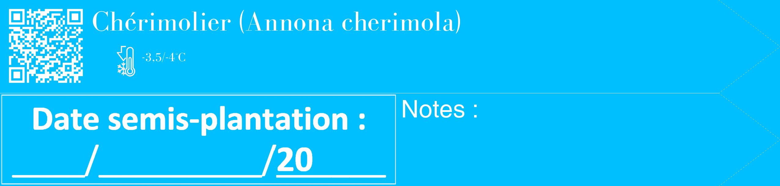 Étiquette de : Annona cherimola - format c - style blanche2_simple_simplebod avec qrcode et comestibilité
