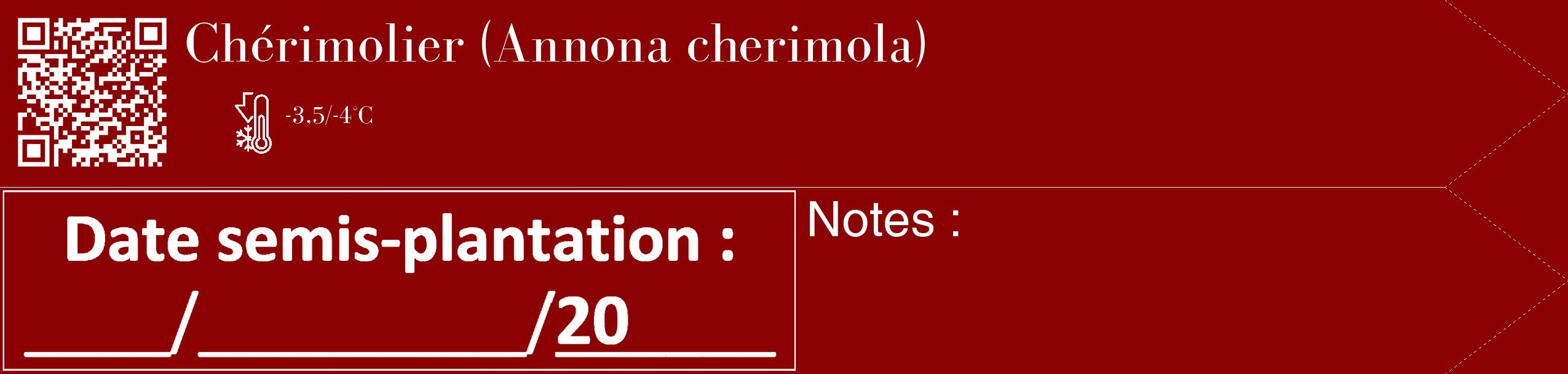 Étiquette de : Annona cherimola - format c - style blanche34_simple_simplebod avec qrcode et comestibilité