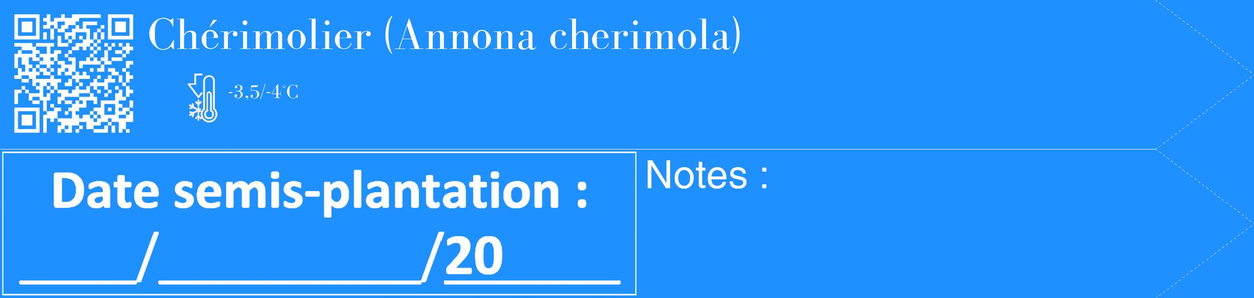 Étiquette de : Annona cherimola - format c - style blanche3_simple_simplebod avec qrcode et comestibilité