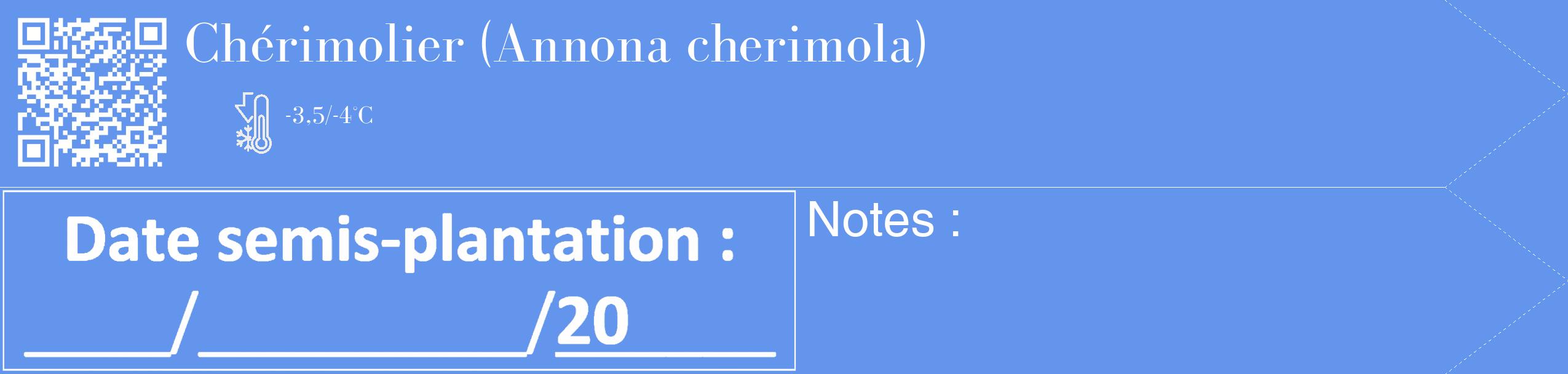 Étiquette de : Annona cherimola - format c - style blanche4_simple_simplebod avec qrcode et comestibilité