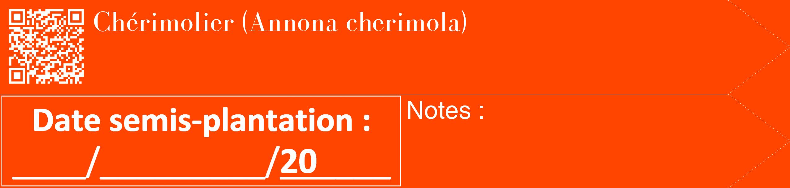 Étiquette de : Annona cherimola - format c - style blanche26_simple_simplebod avec qrcode et comestibilité