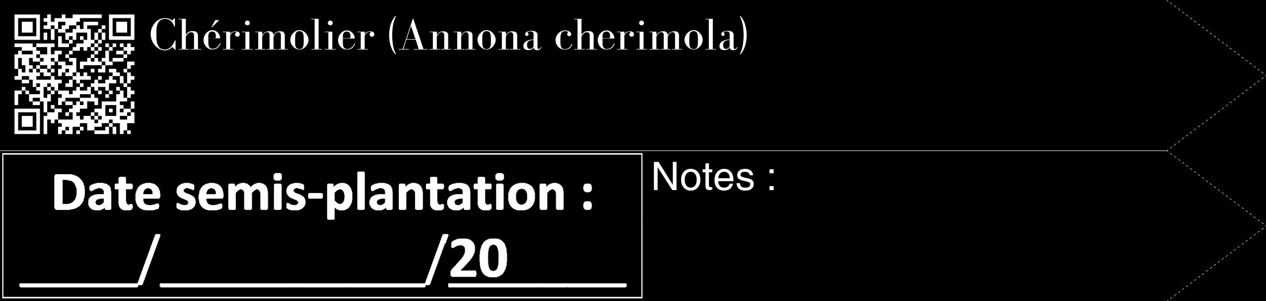 Étiquette de : Annona cherimola - format c - style blanche59_simple_simplebod avec qrcode et comestibilité
