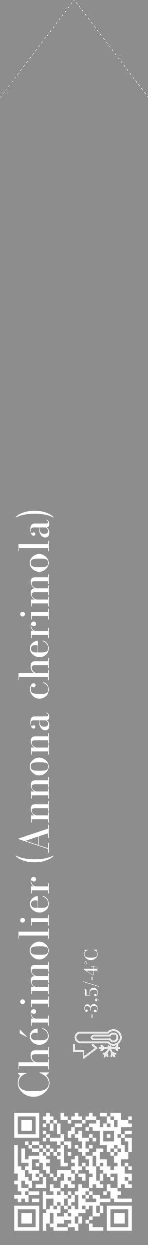 Étiquette de : Annona cherimola - format c - style blanche2_simple_simplebod avec qrcode et comestibilité - position verticale
