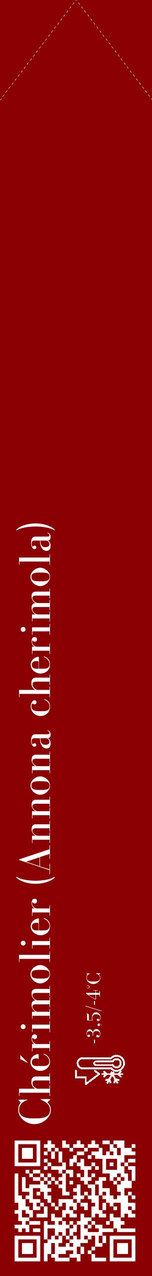 Étiquette de : Annona cherimola - format c - style blanche34_simple_simplebod avec qrcode et comestibilité - position verticale
