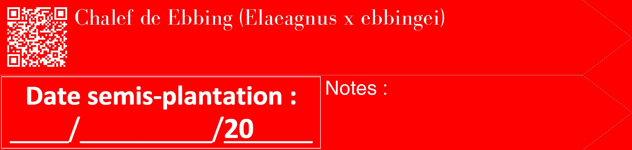 Étiquette de : Elaeagnus x ebbingei - format c - style blanche27_simple_simplebod avec qrcode et comestibilité