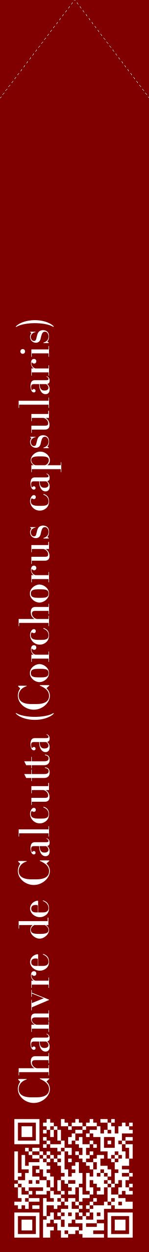 Étiquette de : Corchorus capsularis - format c - style blanche29_simplebod avec qrcode et comestibilité