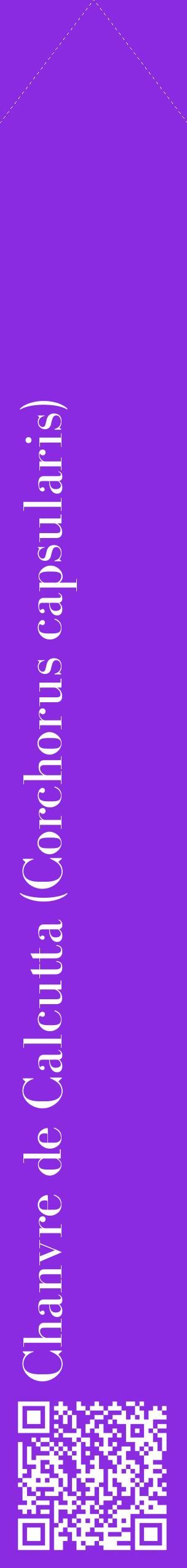 Étiquette de : Corchorus capsularis - format c - style blanche49_simplebod avec qrcode et comestibilité
