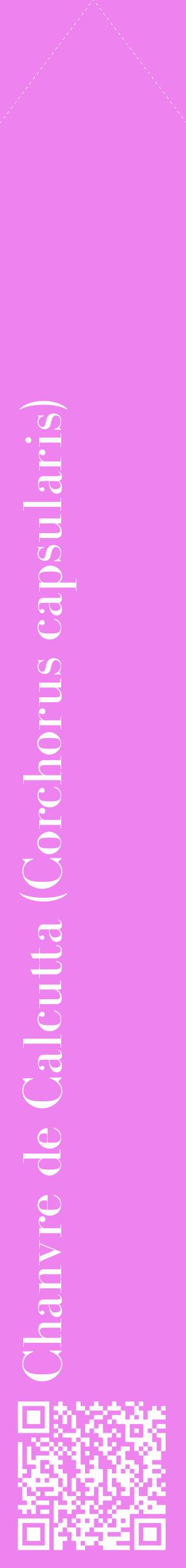 Étiquette de : Corchorus capsularis - format c - style blanche53_simplebod avec qrcode et comestibilité
