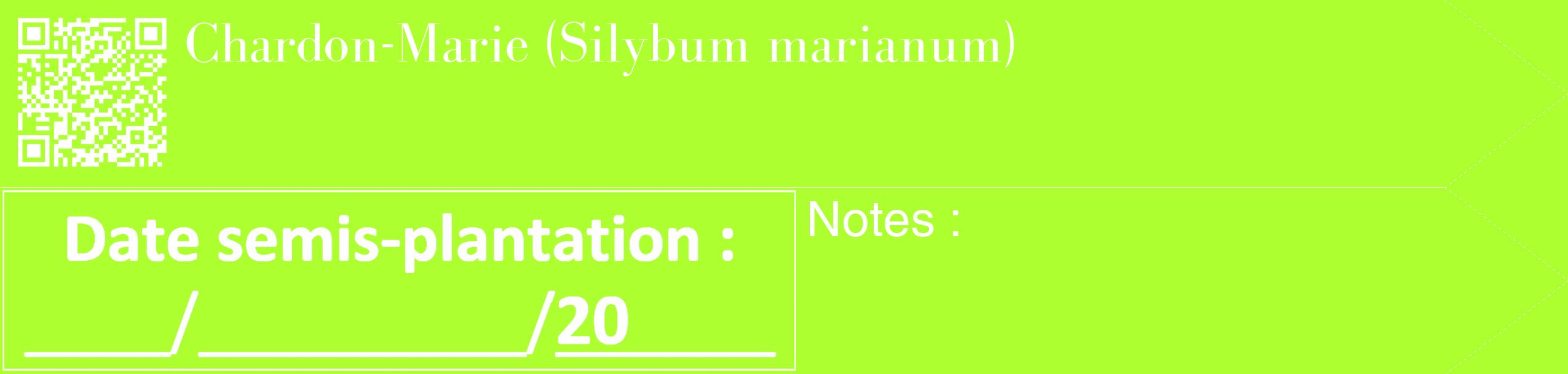 Étiquette de : Silybum marianum - format c - style blanche17_simple_simplebod avec qrcode et comestibilité