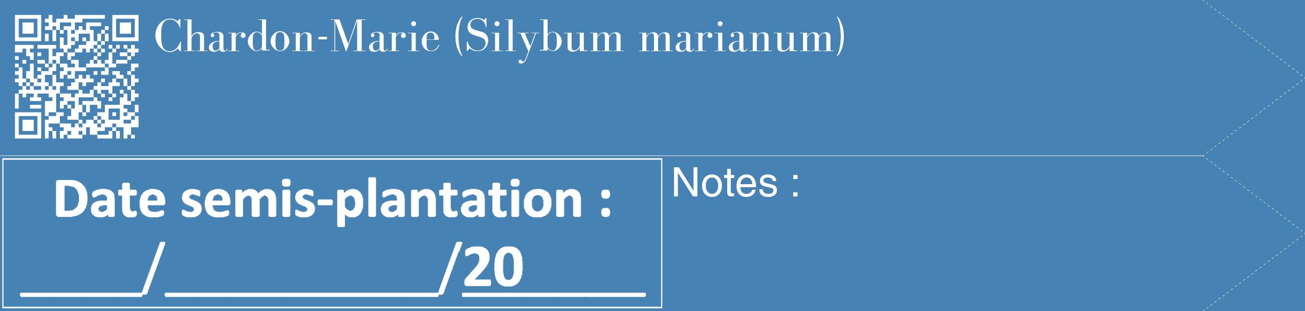 Étiquette de : Silybum marianum - format c - style blanche5_simple_simplebod avec qrcode et comestibilité