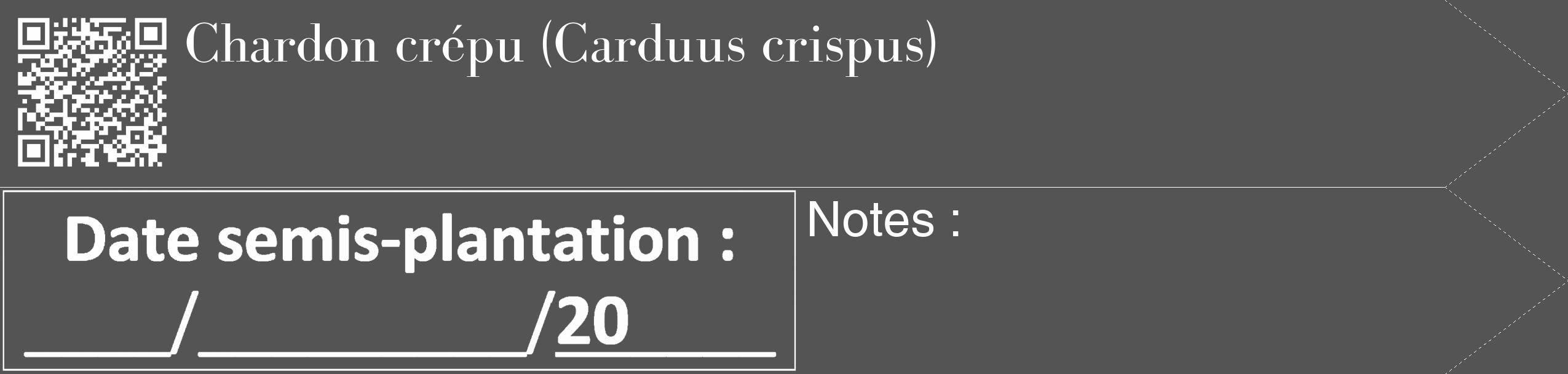 Étiquette de : Carduus crispus - format c - style blanche36_simple_simplebod avec qrcode et comestibilité
