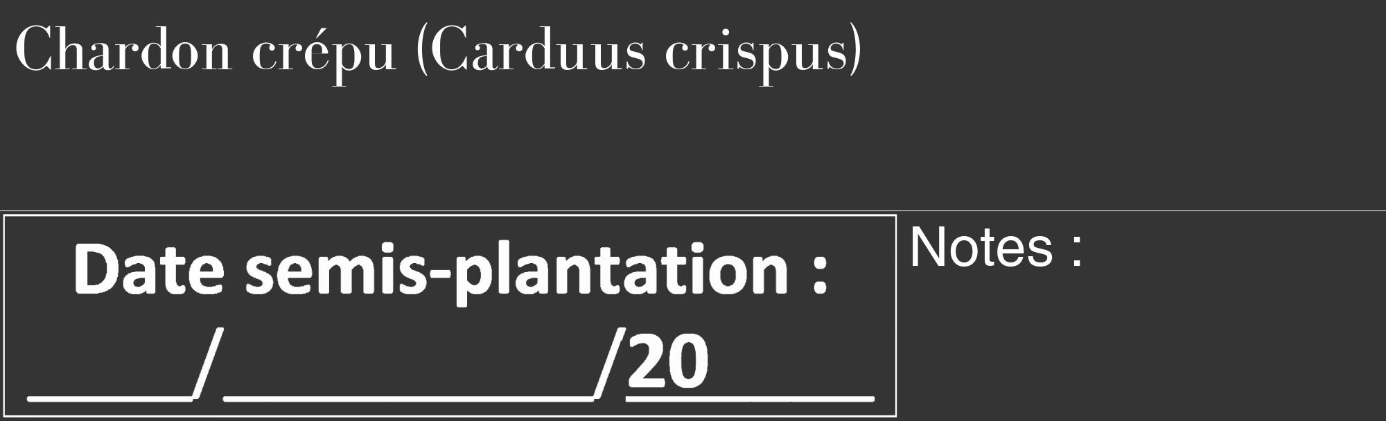 Étiquette de : Carduus crispus - format c - style blanche46_basique_basiquebod avec comestibilité